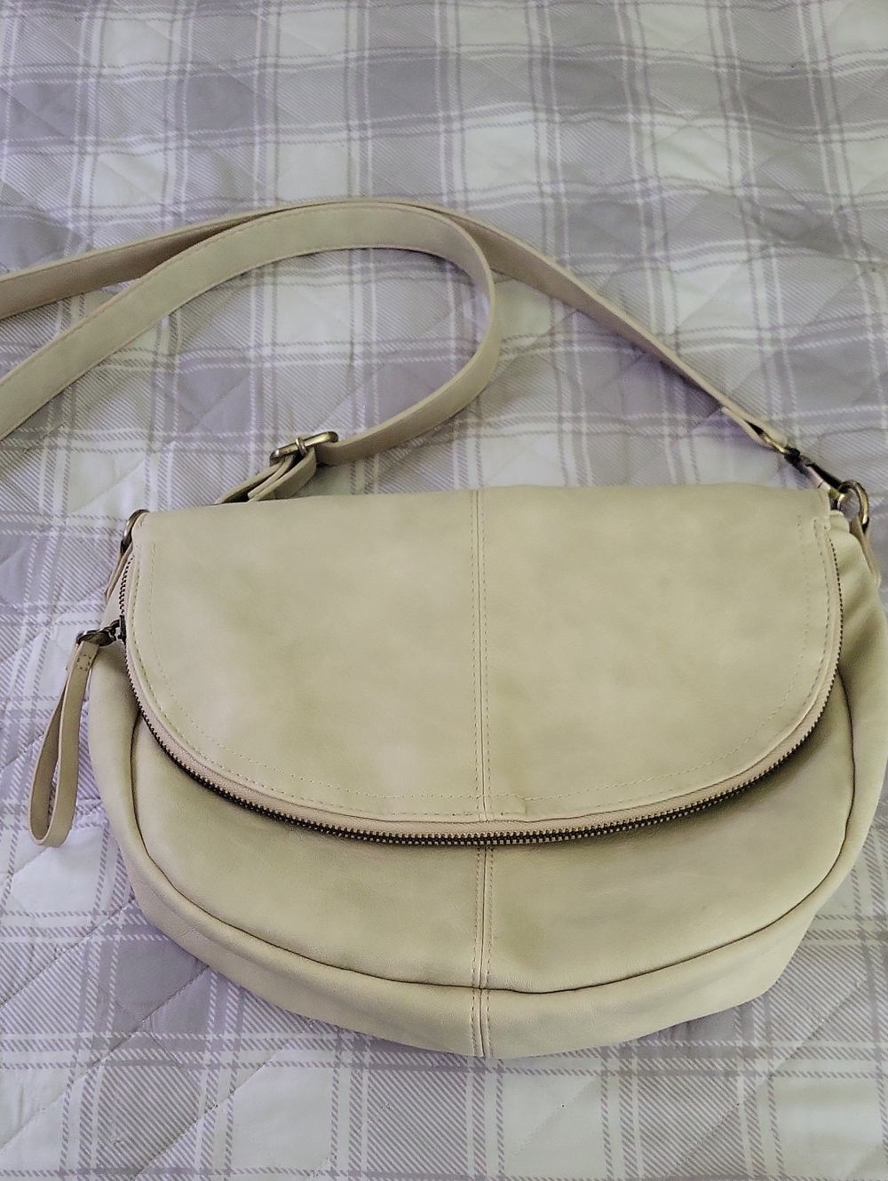 Joy Susan Cream Crossbody Saddle Bag